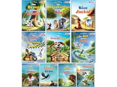 Set of 10 Moral Story Books for Kids, Short Illustrated Bedtime Stories with 3D Animated Images