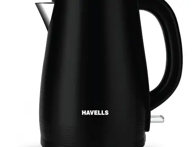 Havells Electric Kettle Altro 1250 Watts 1.5 liters, Double Layered Cool Touch Outer Body | 304 Rust Resistant SS Inner Body with Auto Shut Off | Wider Mouth | 2 Yr Manufacturer Wa