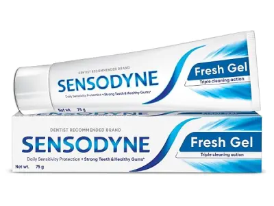 Sensodyne Toothpaste Fresh Gel | Daily Sensitivity Relief Tooth Paste Pack of 1 - 75gm | Dentist Recommended | Everyday Use Paste, Fresh Breath, Fights Tooth Decay, Maintain Health