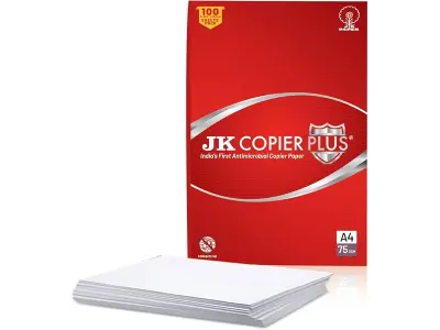 JK Paper Plus Anti Microbial A4 Paper - 75 GSM, 100 Sheets | Reliable & Smooth Performance for