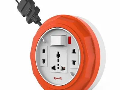Fybros Comex 2 Pin Extension Cord, Extension Box,Thermal Protection,Power Indicator,6 AMP Output, 2 Year Warranty, 10 Meter Heavy Duty Cable, Surge and Spike Guard (Multicolor) - M