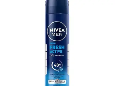 NIVEA Men Fresh Active Deodorant Spray, 48H Odour Protection Daily Freshness, Marine Fresh Fragrance with Lemon & Sandalwood Notes, Long Lasting Freshness, Body Spray & Underarm De