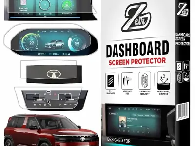 ZEIR [4 PACK] Screen Protector Compatible with TATA SIERRA 2026 | 12.3-Inch INFOTAINMENT, 10.25 INSTRUMENT CLUSTER, Steering & AC Panel Guard For Sierra ADVENTURE PLUS & ACCOMPLISH