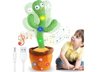 Storio Rechargeable Toys Talking Cactus Baby Toys for Kids Dancing Cactus Toys Can Sing Wriggle