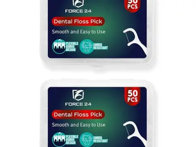 Force24 Dental Floss Picks for Tooth Cleaning Fresh Dental Floss Toothpick Cleaners, Oral Care Teeth Flossing Thread Toothpicks Stick Set for Fresh and Healthy Gums (50pcs) (Pack o