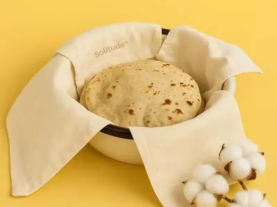 Solitude Pack of 2 Cotton Roti Clothes Wrap with Flaps, Double Layer Cotton Cover for Chapati, Hot Case, Traditional Style Kitchen Chapati Wrap, Kitchen Roti Cover for Tiffin