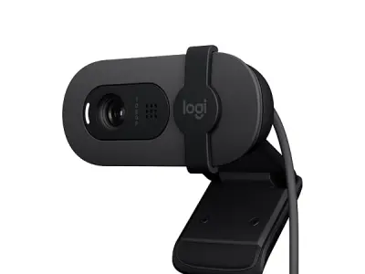 Logitech Brio 100 Full HD 1080P Webcam for Meetings and Streaming, Auto-Light Balance, Built-in Mic, Privacy Shutter, USB-A, for Microsoft Teams, Google Meet, Zoom and More- Graphi