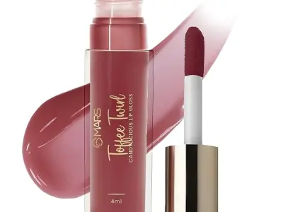MARS Candylicious Sheer Lip Gloss for Women | Hydrating & High Shine | Lightweight | Non-Sticky | Enriched with Vitamin-E, Hyaluronic Acid & Avocado Ester (4.0ml) (11-TOFFEE TWIRL)