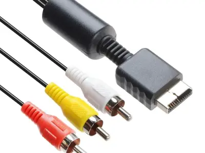 Porro fino PS2 & PS3 AV CVBS to 3RCA Cable For Sony Ps2 & Ps3 (ITS NOT A HDMI CABLE ONLY COMPATIBLE ONLY WITH PLAYSTATION) [video game] [video game],Black
