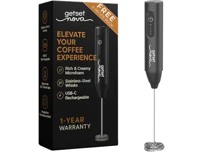 Nova Electric Milk Frother for Coffee - Rechargeable Coffee Frother, Beater, Blender & Mixer |