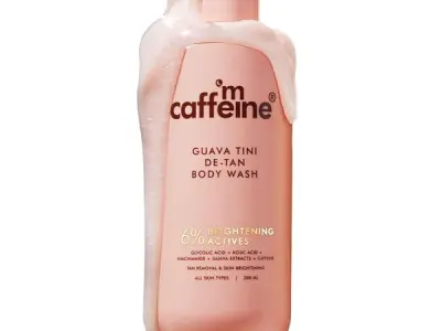 mCaffeine 1% Glycolic Acid Detan Body Wash 300ml | 2% Niacinamide, 3% Kojic Acid-Glutathione | Bodywash for Women & Men| Brightens, Hydrates, Reduces Dark Spots & Evens Tone | Guav