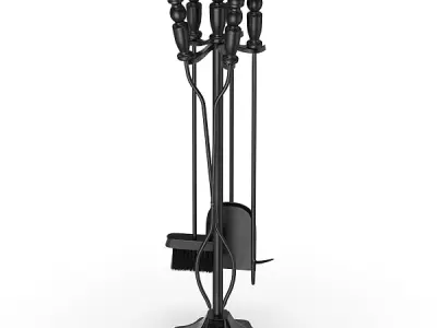 EveryMomentCounts 5 Pieces Fireplace Tools Set Wrought Iron Fire Place Kit Wood Stove Hearth Tools Holder with Handles for Indoor Outdoor Modern Hand Tool Poker Tongs Shovel Brush