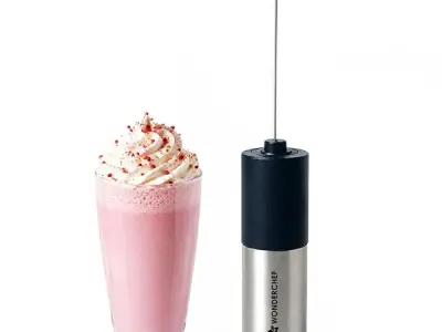 Wonderchef Regalia 6W Milk Frother for Coffee - Handheld Battery-Operated for Coffee, Lattes, Lemonade, Hot Chocolates and Shakes - Black