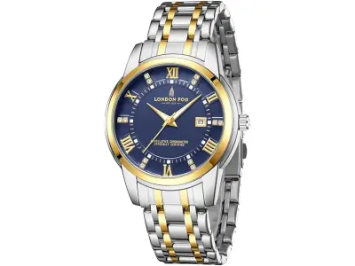 London Fog Regent Collection Analog Quartz Watch for Men with Round Dial and Stainless Steel St