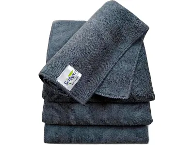 SOFTSPUN Microfiber Cloth - 4 pcs - 40x40 cms - 340 GSM Grey! Thick Lint & Streak-Free Multipur