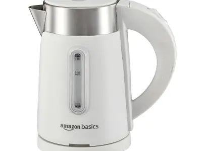 Amazon Basics 0.8 Litre Electric Kettle | 800W | 360° Swivel Base | Led Indicator | Dry Boil Protection | Auto Shut-off & Overheat Protection | Multipurpose Travel Kettle | Stainle