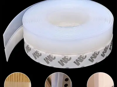 wordmouk 10 m Silicone Sealing Strip Door Strip Bottom Piping Strip Window Tape Draught Excluding Tape for Glass Shower House Door Seal Waterproof Windproof Dustproof Insect Proof
