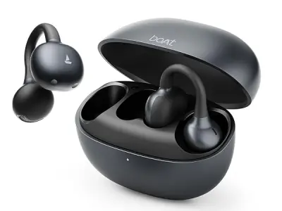 boAt 2026 Launch Airdopes ProClip, Air Conduction Tech,Feather-Light Earbuds, Clip-On Design,All Day Wear Comfort,52H Battery,12mm Dynamic Drivers,App Support,BT v6.0,OWS Earbuds w