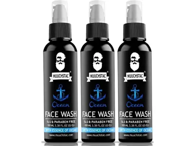 Muuchstac Ocean Face Wash for Men | Fight Acne & Pimples, Brighten Skin, Clears Dirt, Oil Contr