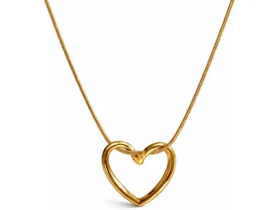 ZEVARNA Simple Chains Hollow Heart Necklace Set For Women and Girls Stylish | Anti Tarnish Wate