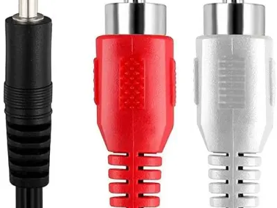 FEDUS 3.5mm Jack Stereo Audio to 2 RCA Cable - AV Video TV-Out Speaker Amplifier Connect TRS 3-Pole Plug to Dual RCA - 1.5M