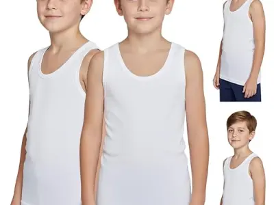 Lux Cozi Kids Boy's Regular Fit Top | 100% Cotton| Skin Friendly | Lightweight | Sleeveless Design | Pack of 4