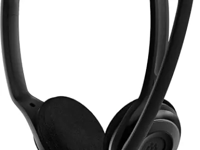EPOS PC 8 USB A On-Ear Stereo Wired Headset with Microphone, Wired Headphones, Inline Volume Control, Mute Function, Noise-Canceling Microphone, for Laptop, PC, Mac - Online Calls,