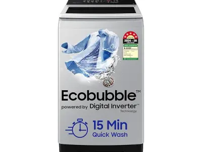 Samsung 7 kg, 5 Star, Eco Bubble Technology, Digital Inverter Motor, Soft Closing Door, Fully-Automatic Top Load Washing Machine (WA70BG4441YYTL, Lavender Gray)