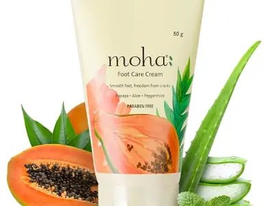 Moha Foot Cream for Dry & Cracked Feet | Deep Nourishment & Fast Healing Heel Repair Cream | Cooling & Vegan Formula with Aloe, Papaya, Peppermint & kapurkachri | Clinically Proven