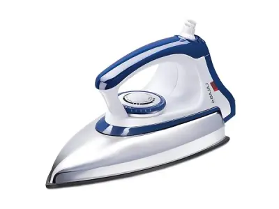 Bajaj Majesty DX-11 1000W Dry Iron, White and Blue | Advance Soleplate, Anti-bacterial German Coating Technology