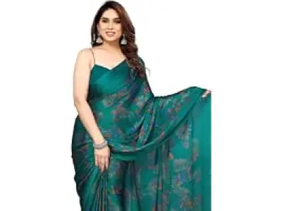 MIRCHI FASHION Saree for Woman Chiffon Leaf Printed | Lightweight Daily Wear Comfortable Women'