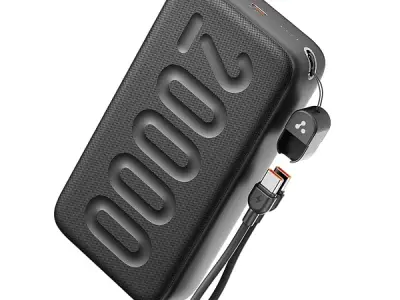Ambrane 20000mAh Powerbank with in-Build Type C Cable
