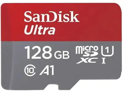 SanDisk Ultra 128GB microSDXC UHS-I, 140MB/s R, Memory Card, 10 Y Warranty, for Smartphones