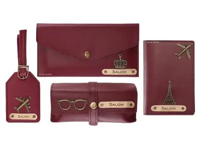 AICA Personalised Name & Charm Combo Gifts for Woman (Wine)|Birthday Gifts for Women | Rakhi Rakshabandhan Gift for Sister