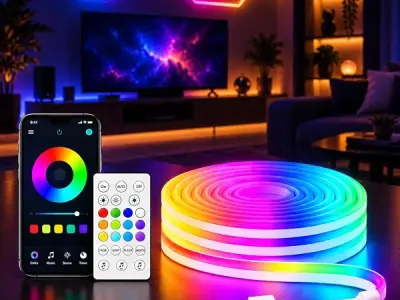 Desidiya® RGB Neon LED 4Mtr Strip Light with App & Remote Control | Music Sync | USB Powered | Waterproof & Flexible Led Rope Light Room, Gaming, Party, Diwali & Home Decoration Ce