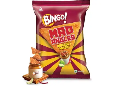Bingo! Mad Angles Achaari Masti – Desi Mango Pickle Flavour Crunchy Triangle Chips | Tasty Snac