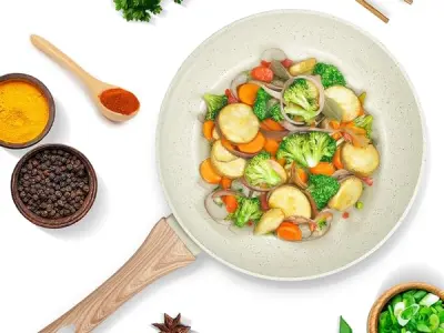 SOLARA Belmont Ceramic Fry Pan Non Stick 24cm, Omelette Pan, Induction & Gas FryPan, Fish-Pan, Frying Pan Non Stick, PFOA Free, Dishwasher Safe, Suitable for Veg & Non-Veg Cooking,