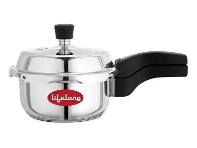Lifelong 1 Litre Triply Stainless Steel Pressure Cooker for Kitchen | 2.5mm Thickness | Gas & Induction Compatible | Fast & Even Heating | Spillage Control Lid |Easy to Clean Wide