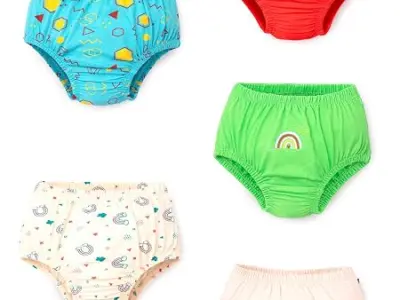superbottoms Basic™ Brief for Kids | Unisex, 100% Pure Cotton Innerwear | Breathable & Soft Kids Underwear | Baby Brief I Pack of 5