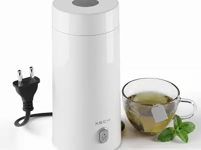 XECH Portable Electric Kettle for Travel, 300ml (Hydroboil Mini) | Small size kettle designed to boil water, comes with an in-built cable in a bottle shaped design for making tea &