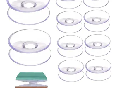 Homeaura Suction Cups for Glass - Double Sided PVC Suction Cup Sucker Pads, Multipurpose Vacuum Suction Cups for Glass Shelf & Furniture Fixtures, 30 mm - 10 pcs