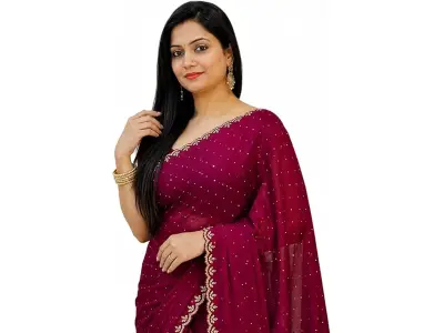 Yashika Women's Chiffon Saree with Blouse Piece for Traditional Ethnic Wear Sari