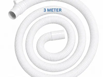 NEW WARE® 3 Meter Washing Machine Outlet Pipe | Drain Hose Extension for Fully & Semi Automatic Machines Flexible Leak Proof Durable PVC Water Discharge Pipe Universal Fit Easy Ins
