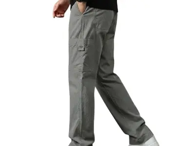 Cargo for Men | Cotton Cargo Pant | Lower for man | Elastic Drawstring Waist Straight Fit Bottoms | Comfortable Breathable Cargos for Casual, Office Wear