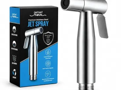 GetSetNova Jet Spray Gun, Faucet for Toilet, Health Faucets Gun Only+Holder | Health faucets bidet Spray for Toilet | Jet Spray Gun+holder NO PIPE