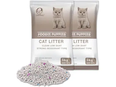 Foodie Puppies Natural Bentonite Cat Litter Sand - 10kg with Lavender Fragrance for Cats and Ki