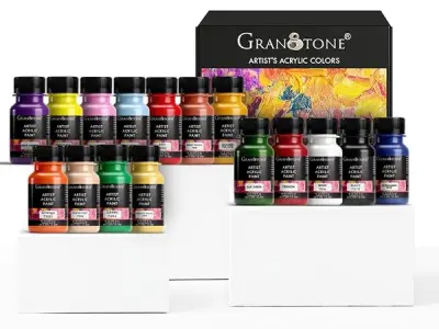 GRANOTONE Acrylic Paint Set 16 x 50ml Water Based Multicolor Colours