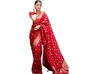 Yashika Women's Pure Kanjivaram Silk Saree Soft Banarasi Style Wedding With Blouse Piece | Sare