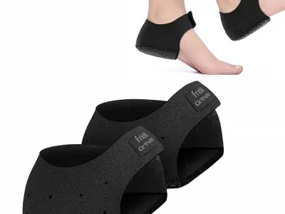Frido Orthotics Heel Protector for Heel Pain Relief | Gel Heel Pad with Velcro Strap | Anti-Slip Heel Cup Cushion for Men & Women | Plantar Fasciitis, Heel Spurs, Shoe Bite Support