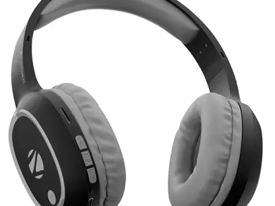 Zebronics Thunder (2026 Upgrade) Wireless Headphones, BT v6.0, True 60 hrs Playback, 40mm Drivers, ENC, Gaming Mode, Dual Pairing, AUX & microSD, Rapid Charging, Call Function (Bla